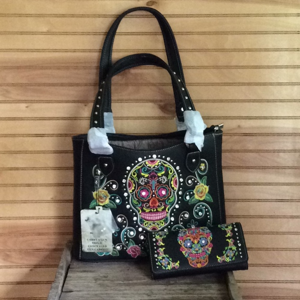 Montana West Sugar Skull Concealed Carry Tote